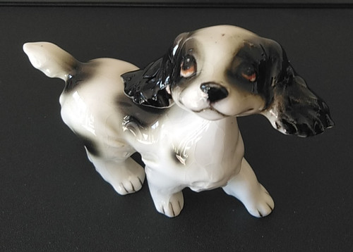 Spaniel puppy figurine with - spaniel,