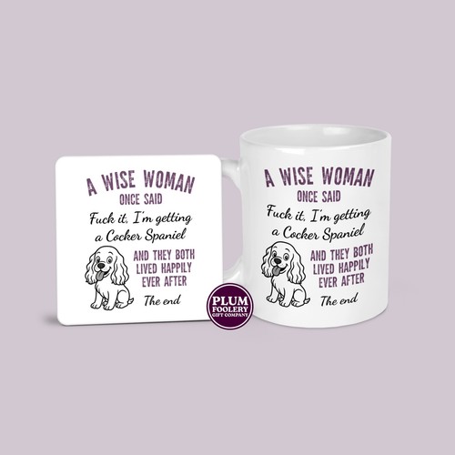 Cocker spaniel mug coaster - spaniel, &